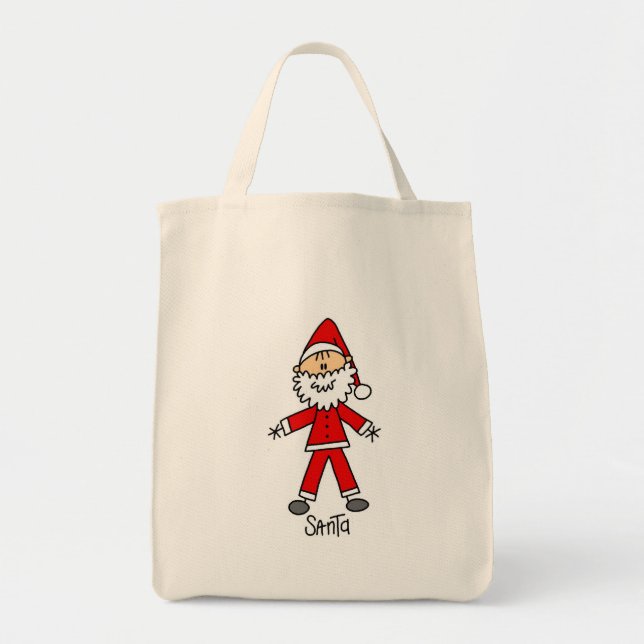 Stick Figure Santa Claus Tshirts and Gifts Tote Bag (Front)