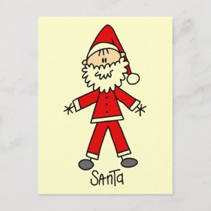 Stick Figure Santa Tshirts and Gifts Holiday Postcard