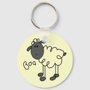 Stick Figure Sheep T-shirts and Gifts Key Ring