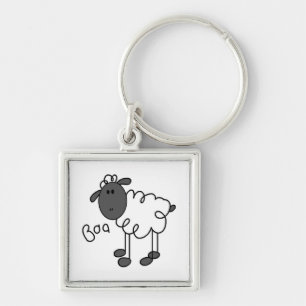 Stick Figure Sheep T-shirts and Gifts Key Ring