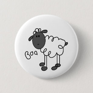 Stick Figure Sheep Tshirts and Gifts 6 Cm Round Badge