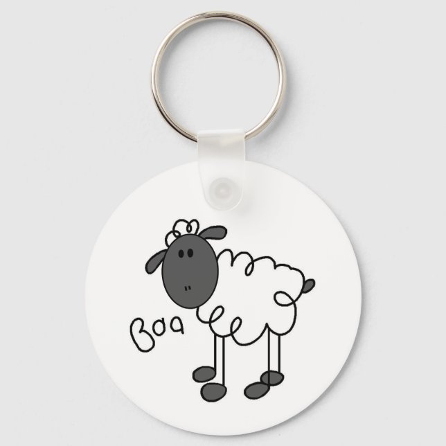 Stick Figure Sheep Tshirts and Gifts Key Ring (Front)