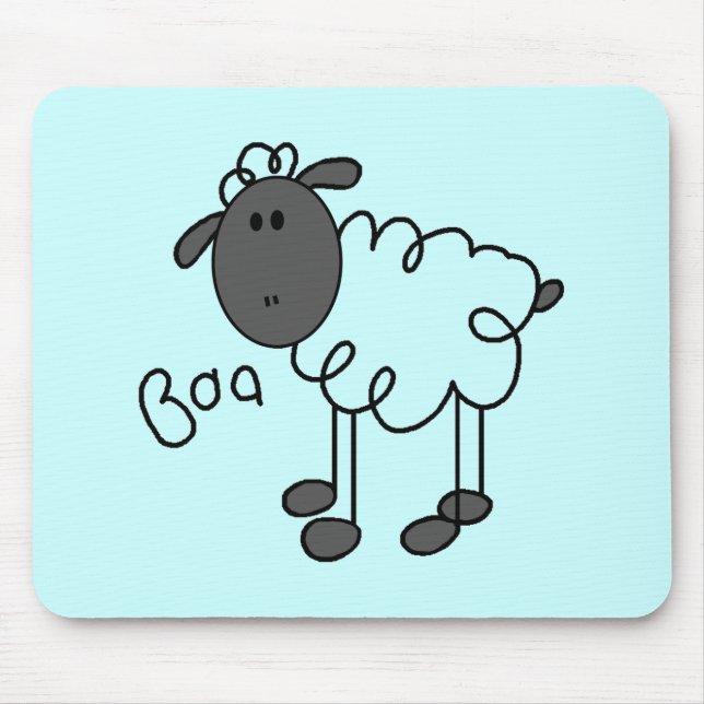 Stick Figure Sheep Tshirts and Gifts Mouse Mat (Front)