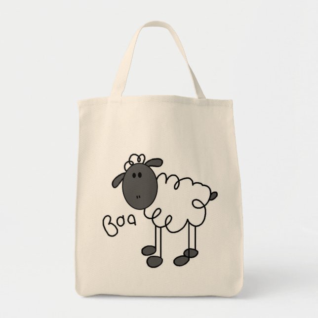 Stick Figure Sheep Tshirts and Gifts Tote Bag (Front)