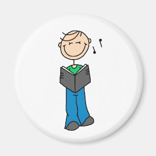 Stick Figure Sing Magnet