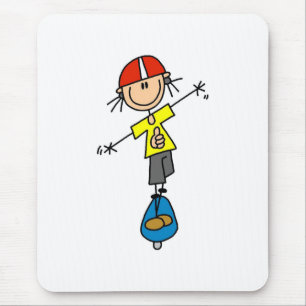 Stick Figure Skateboarder Mouse Mat