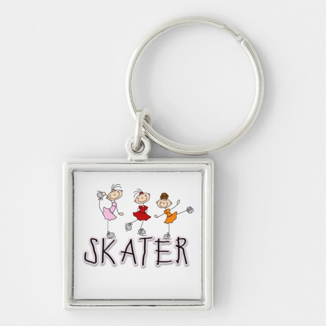 Stick Figure Skater Tshirts and Gifts Key Ring (Front)