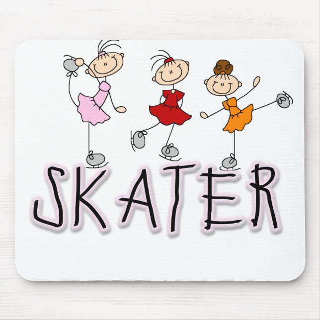 Stick Figure Skater Tshirts and Gifts Mouse Mat (Front)