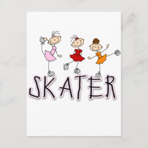 Stick Figure Skater Tshirts and Gifts Postcard