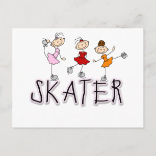 Stick Figure Skater Tshirts and Gifts Postcard