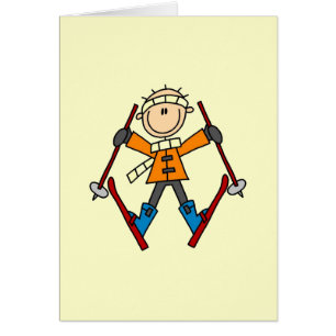 Stick Figure Skier T-shirts and Gifts