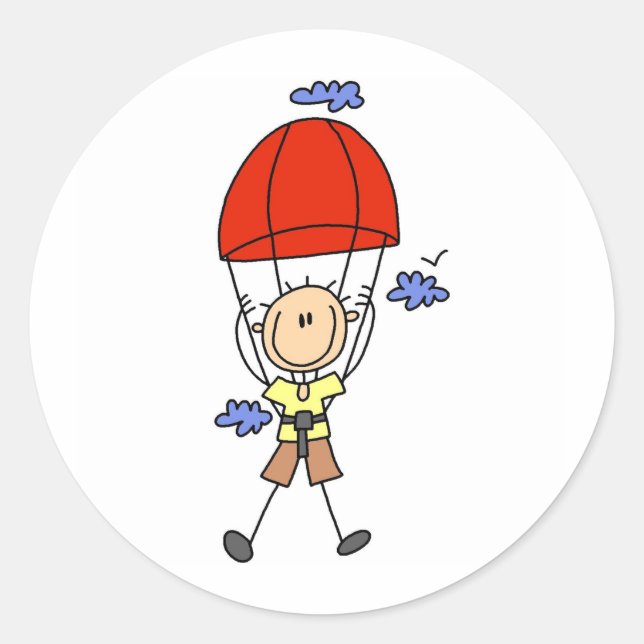 Stick Figure Sky Diver Stickers (Front)