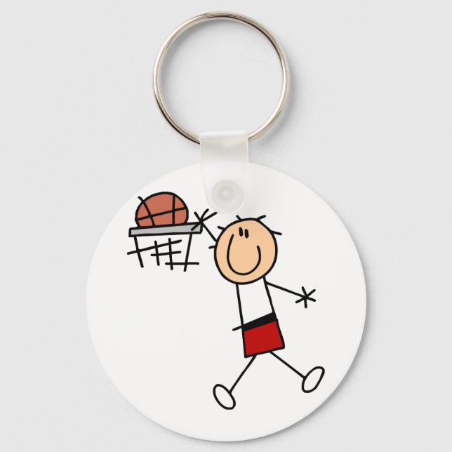 Stick Figure Slam Dunk T-shirts and Gifts Key Ring (Front)