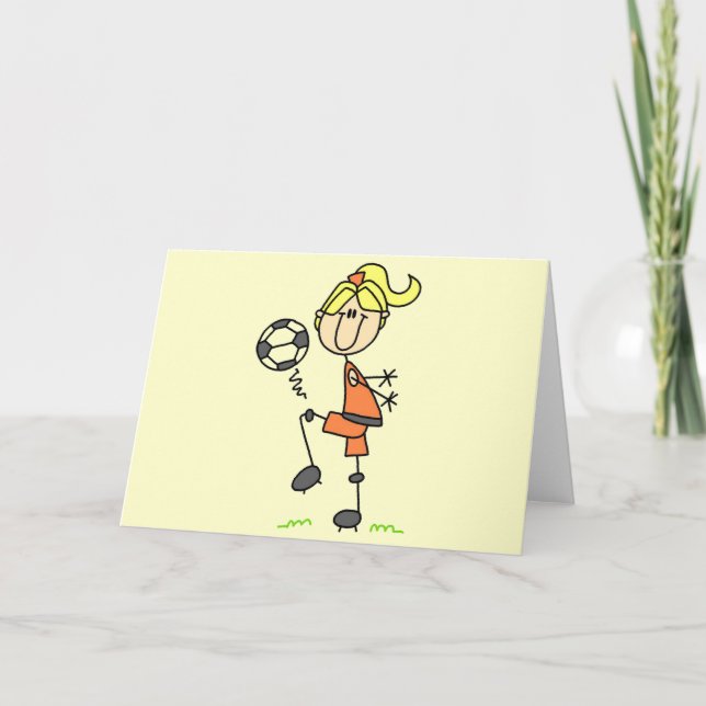 Stick Figure Soccer Tshirts and Gifts Card (Front)