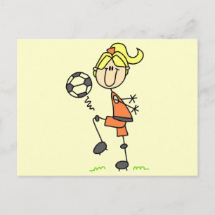 Stick Figure Soccer Tshirts and Gifts Postcard