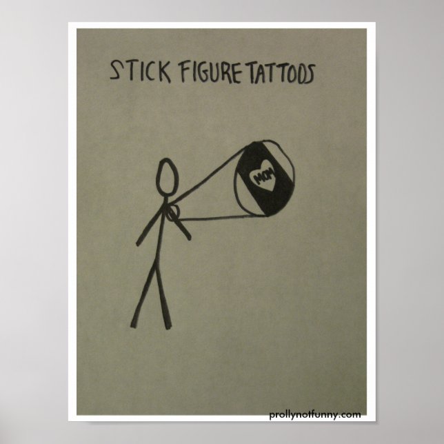 stick figure tattoos poster (Front)