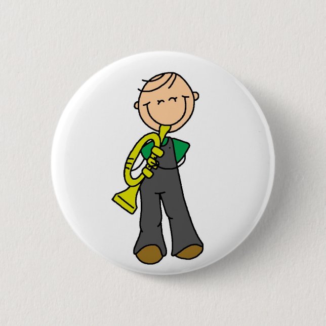 Stick Figure Trumpet Button (Front)