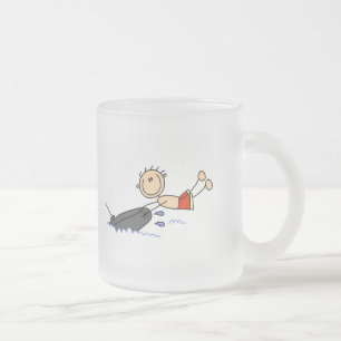 Stick Figure Tubing Tshirts and Gifts Frosted Glass Coffee Mug