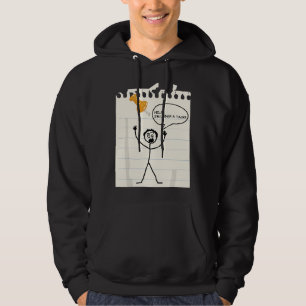 Stick Figure Under A Tack Funny Stick Man Office Hoodie