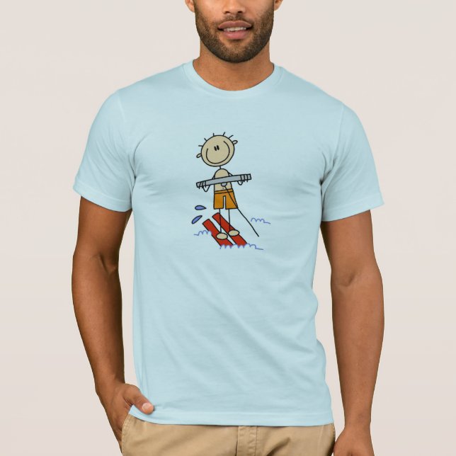 Stick Figure Water Skiing Tshirts (Front)