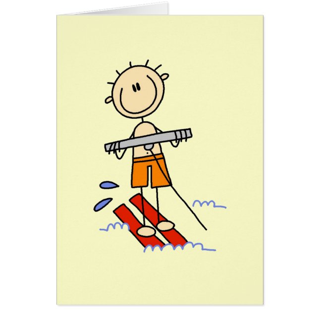 Stick Figure Water Skiing Tshirts and gifts (Front)