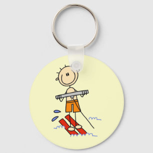 Stick Figure Water Skiing Tshirts and gifts Key Ring
