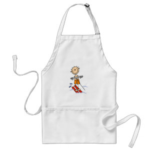 Stick Figure Water Skiing Tshirts and gifts Standard Apron