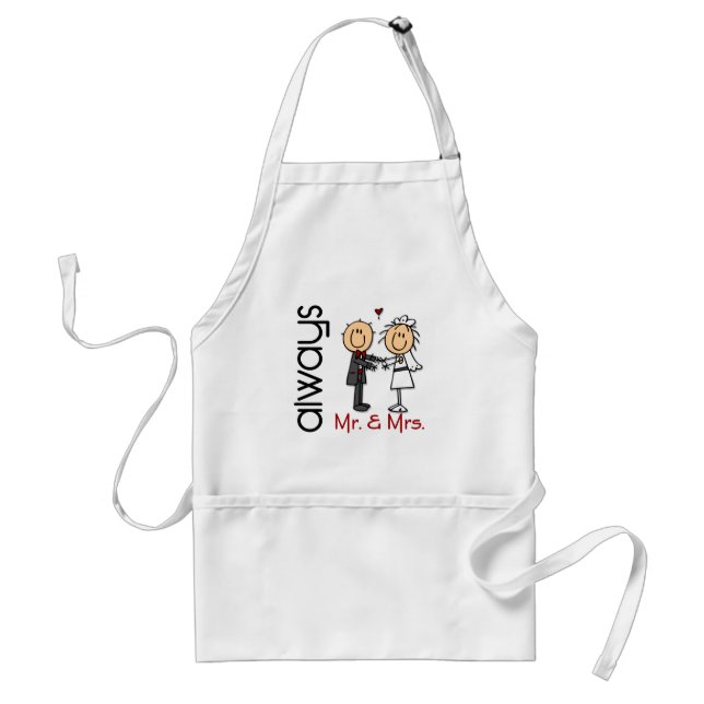 Stick Figure Wedding Couple Mr. & Mrs. Always Standard Apron (Front)