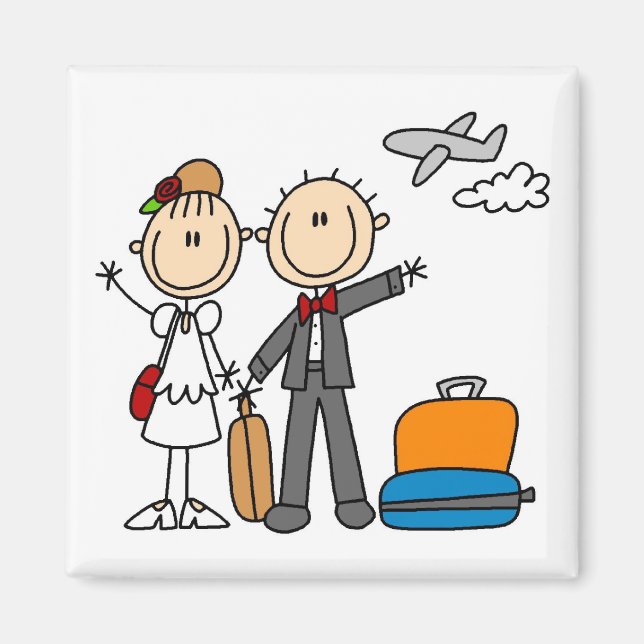 Stick Figure Wedding Honeymoon T-shirts and Gifts Magnet (Front)