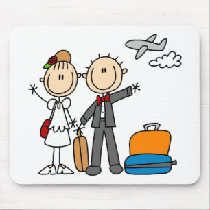Stick Figure Wedding Honeymoon T-shirts and Gifts Mouse Mat