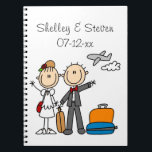 Stick Figure Wedding Honeymoon T-shirts and Gifts Notebook<br><div class="desc">Stick Figure Wedding Honeymooners T-shirts,  mugs,  cards,  stickers,  magnets,  tote bags,  keepsakes,  keychains,  placemats,  binders,  and more featuring a stick figure bride and groom who are embarking on their honeymoon after being married!</div>