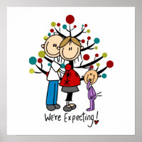 Stick Figures Expectant Parents Girl