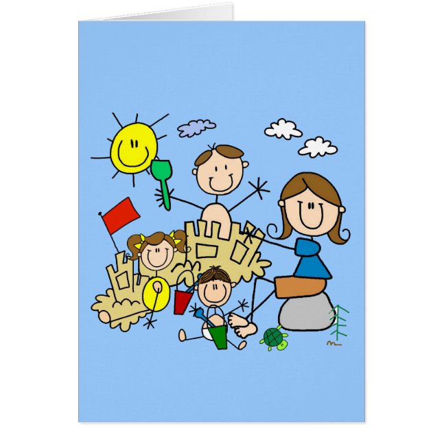 Stick Figures Family Beach Fun (Front)