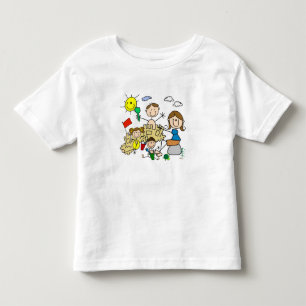 Stick Figures Family Beach Fun Toddler T-Shirt