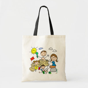 Stick Figures Family Beach Fun Tote Bag