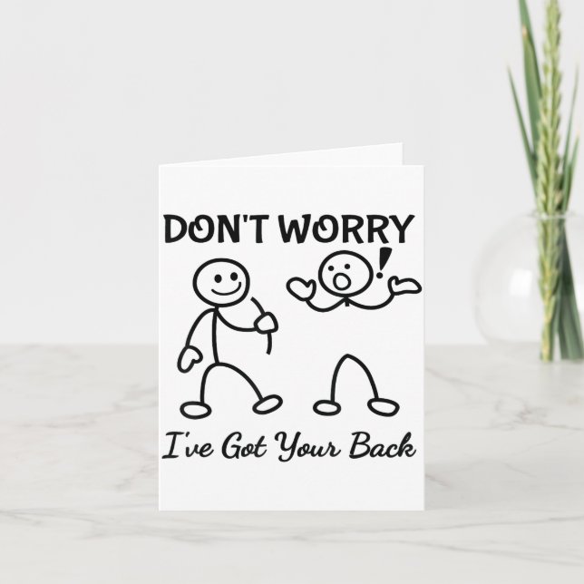 Stick Figures Funny Back Graphic Novelty Sarcastic Card (Front)