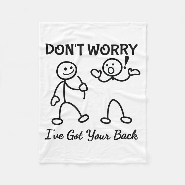 Stick Figures Funny Back Graphic Novelty Sarcastic Fleece Blanket (Front)