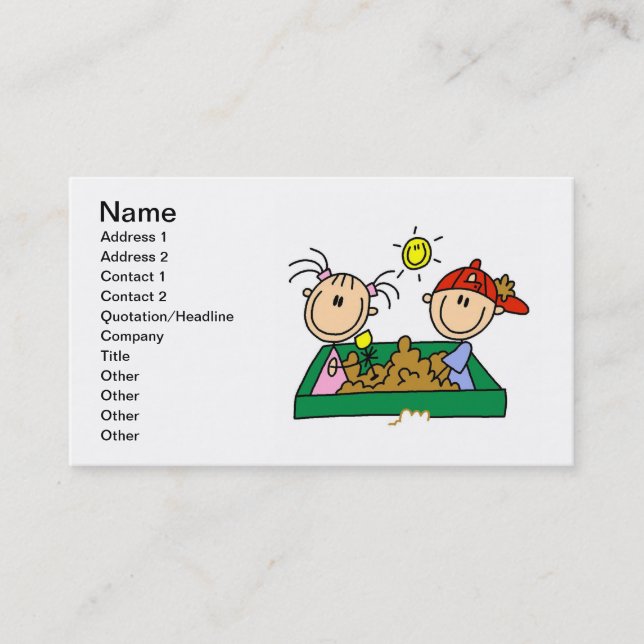 Stick Figures in Sandbox Business Cards (Front)