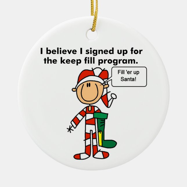 Stick Figures Keep Fill Program Ornament (Front)