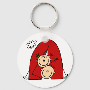Stick Figures Tenting Tshirts and Gifts Key Ring