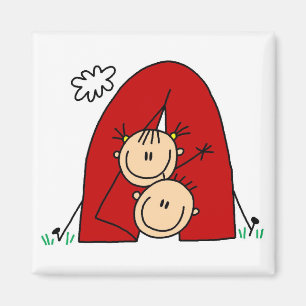 Stick Figures  Tenting Tshirts and Gifts Magnet