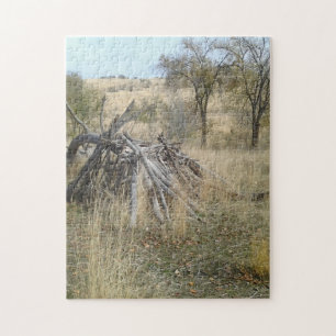 Stick Fort and Trees Jigsaw Puzzle