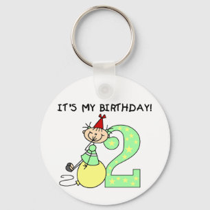 Stick Girl 2nd Birthday Tshirts and Gifts Key Ring