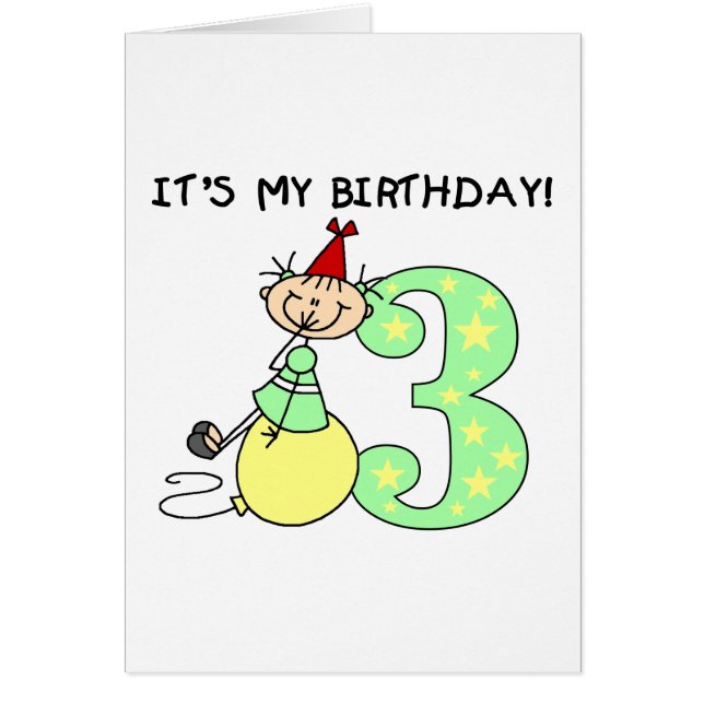 Stick Girl 3rd Birthday Tshirts and Gifts (Front)