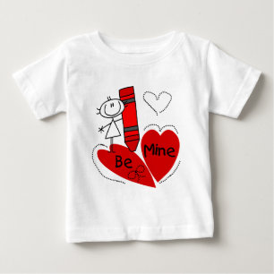 Stick Girl Be Mine Valentine Baby T-Shirt
