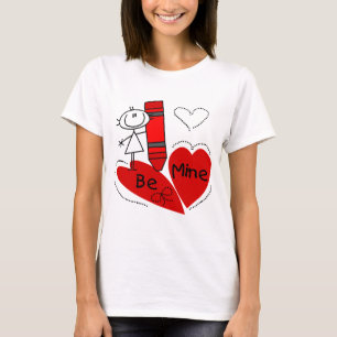 Stick Girl Be Mine Valentine T-Shirt