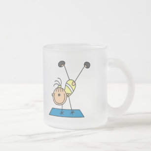 Stick Girl Doing Flips Tshirts and Gifts Frosted Glass Coffee Mug