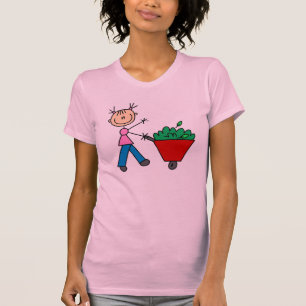 Stick Girl  Doing Yardwork T-shirts
