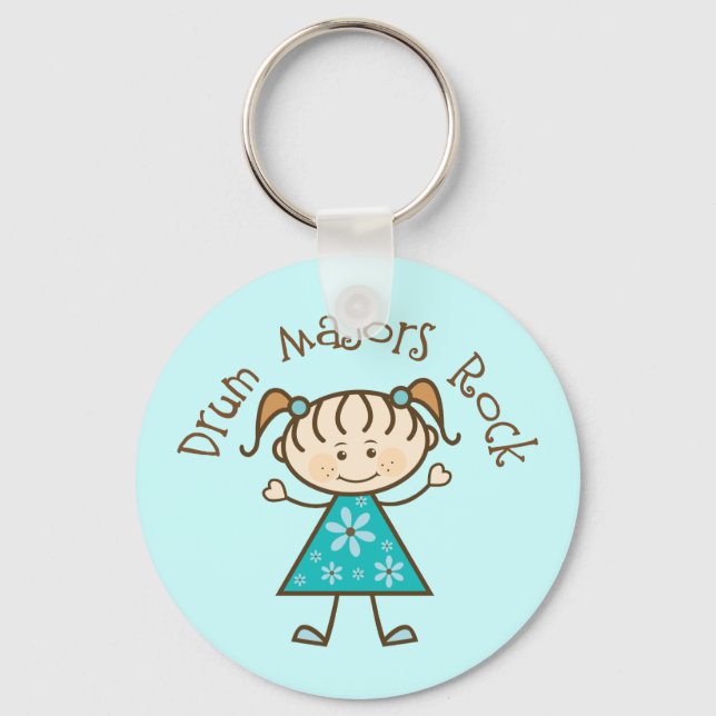 Stick Girl Drum Majors Rock Gift Key Ring (Front)