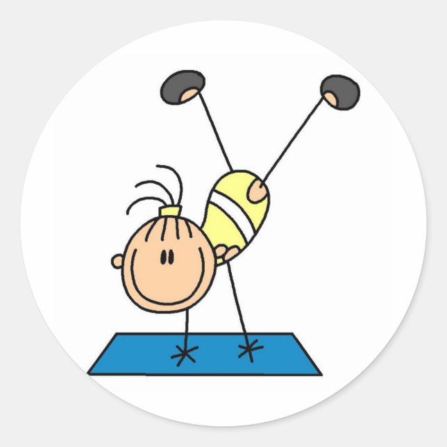 Stick Girl Gymnast Doing Flips Stickers (Front)